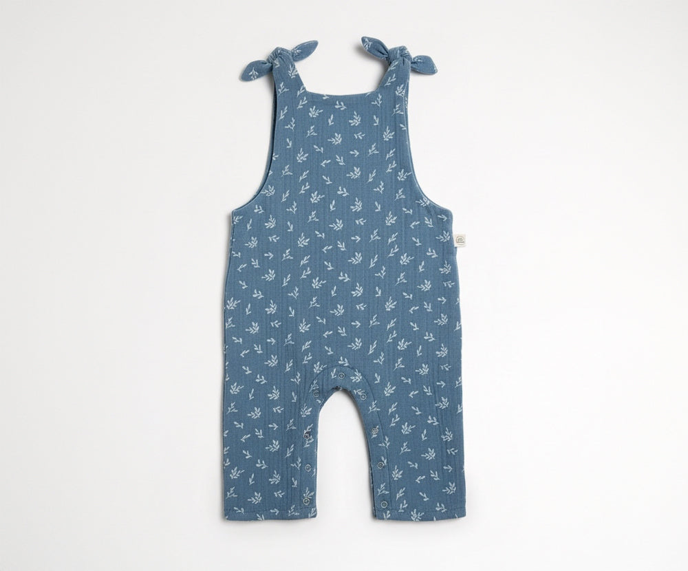 Naturkind Musselin Latzhose lang Babyhose Navy Baumwolle GOTS