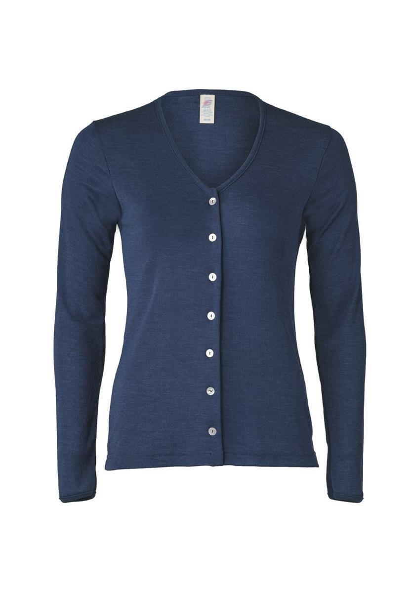 Engel Natur Cardigan Strickjacke malve Bio-Wolle Seide 7 Knöpfe