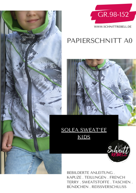 Schnittrebell Solea Sweatee Kids Jacke Gr. 98-152