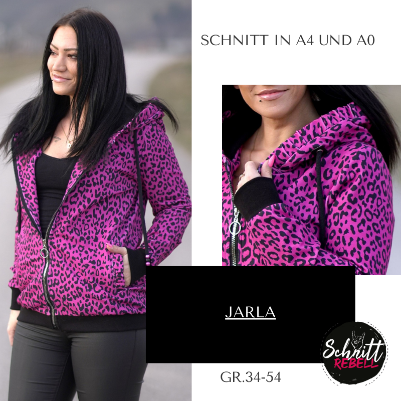 Schnittrebell Ebooks Sweatjacke Jarla Schnittmuster Gr.34-54 Kapuze
