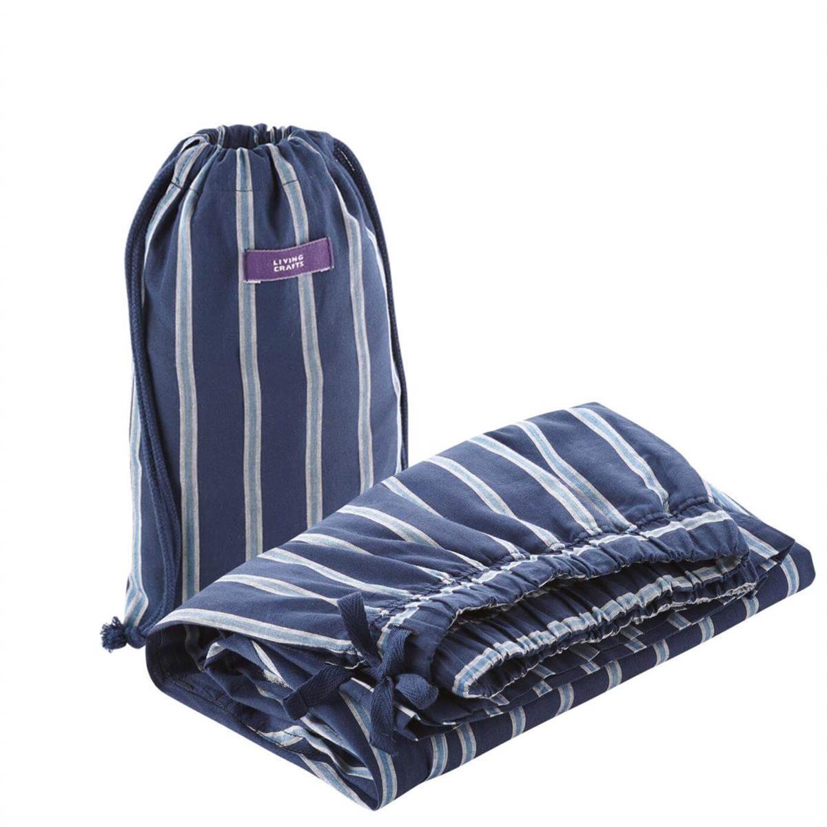 marlowe nature Wäsche Klemens Schlafhose navy azur Bio-Baumwolle