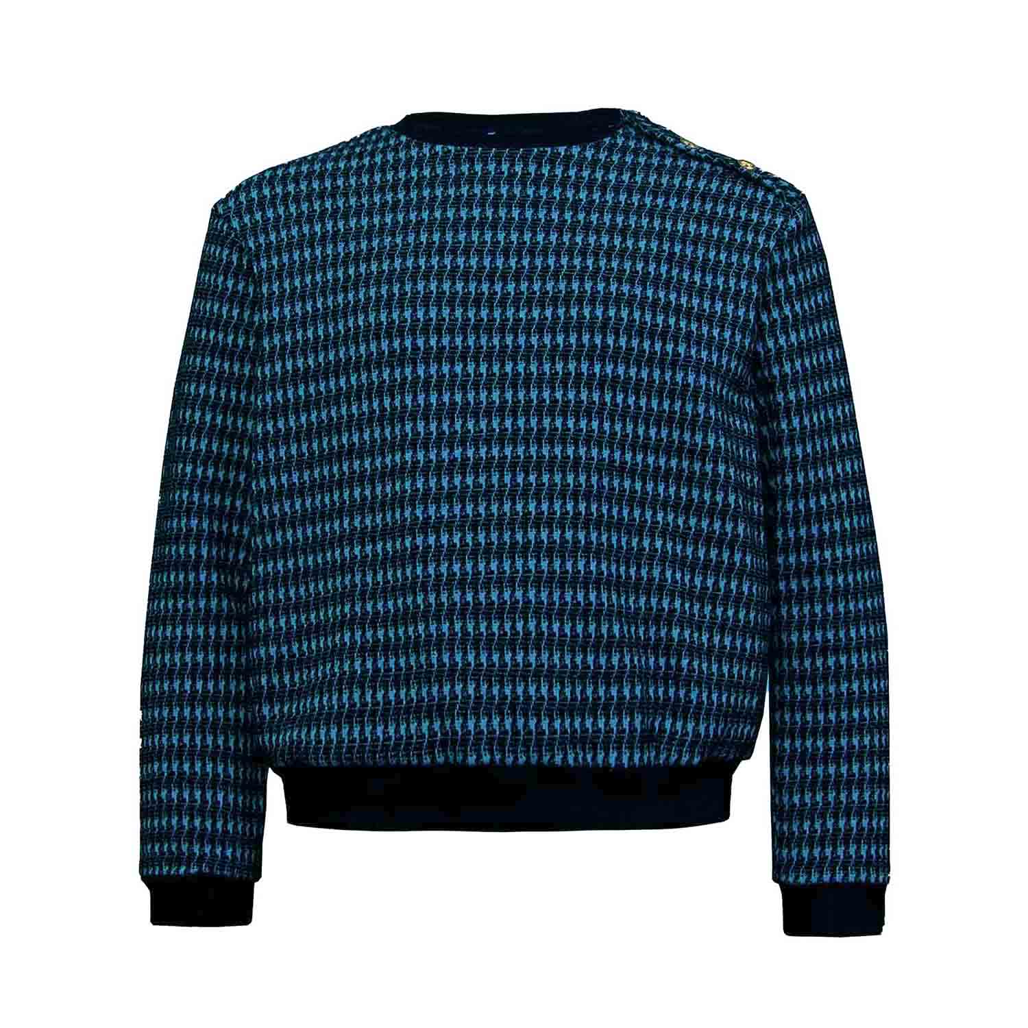 Infantium Victoria Sweatshirt Hahnentritt Schwarz-Blau Baumwolle