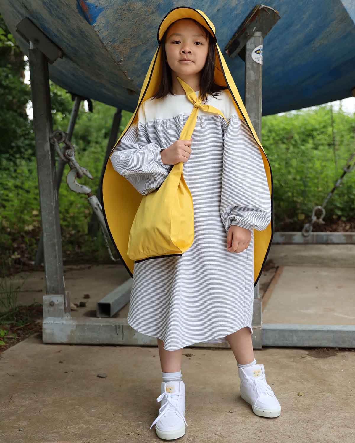 Infantium Victoria Hemdkleid Mädchen gestreift Baumwolle Gürtel