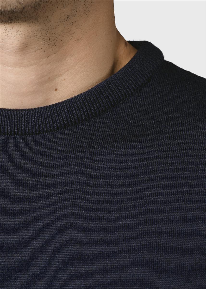 marlowe nature Mens Basic Merino Knit Pullover navy Merinowolle
