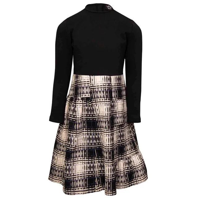 Infantium Victoria Tartan Kleid Mädchen Schwarz 128 Baumwolle