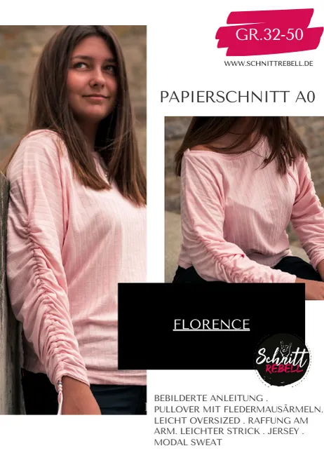 Schnittrebell Florence Pullover Schnittmuster Gr.32-50