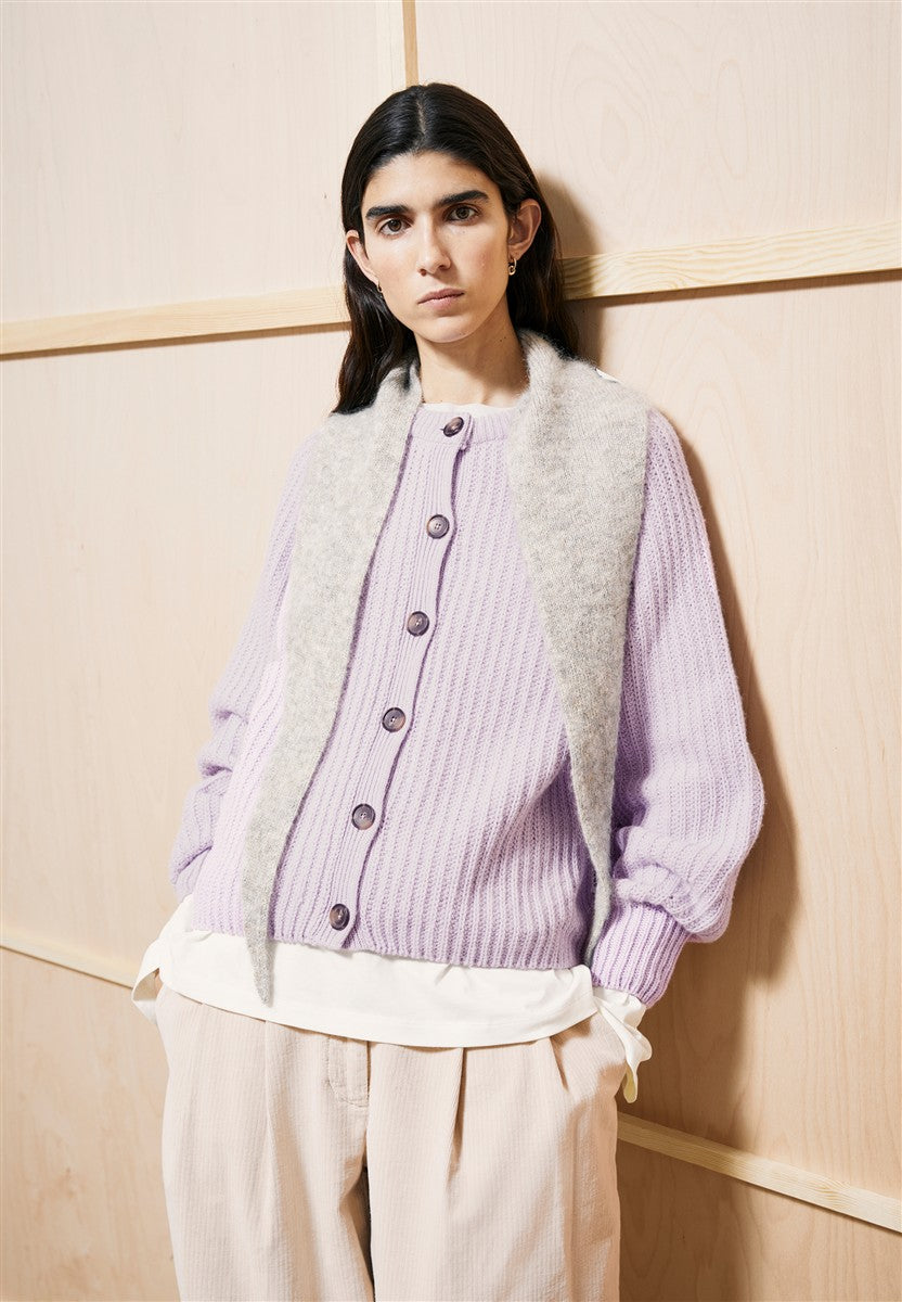 marlowe nature Selmaa Strickjacke honey melange Bio-Wolle