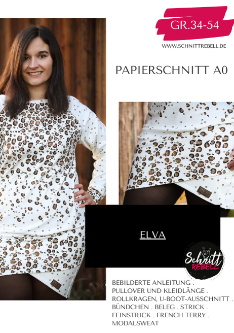 Schnittrebell Elva Kleid Schnittmuster Papier Gr.34-54