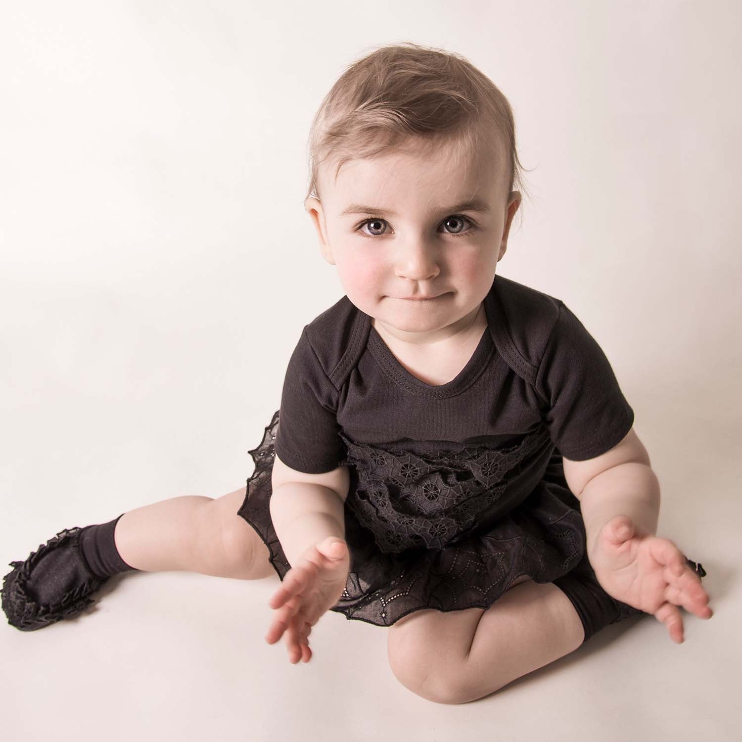 Infantium Victoria Spiderweb Spitzenrock Baumwolle schwarz 80
