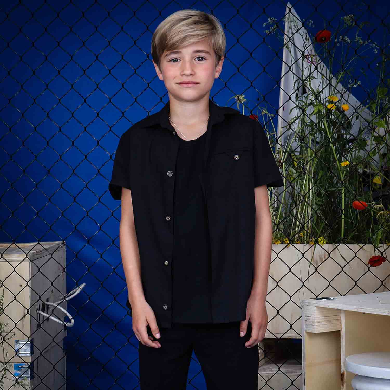 Infantium Victoria Hemdkleid Kinder schwarz Baumwolle kurzarm