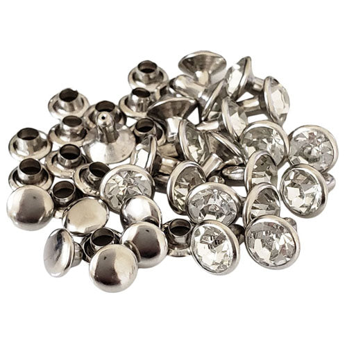 Kam Snaps Rivets Strassnieten 7mm klar 20 Sets