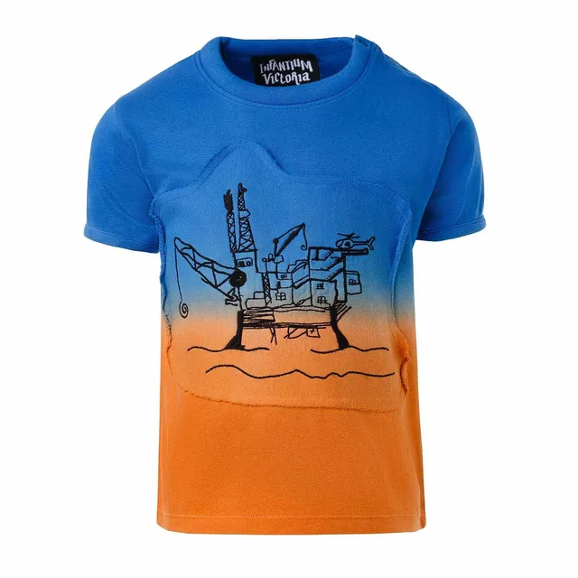 Infantium Victoria Dip Dye T-Shirt Appliqué Schwarz 104 Baumwolle