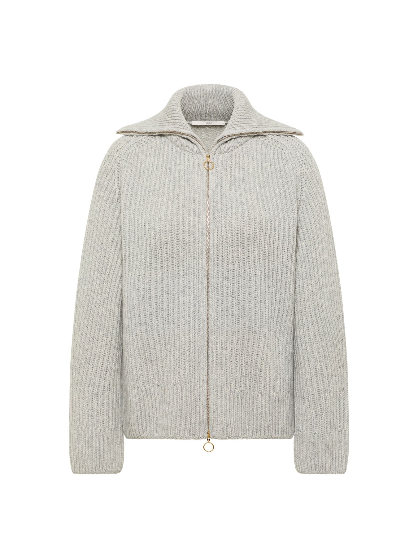 Marlowe Nature Strickjacke Rippoptik Grau Wolle Gr.38