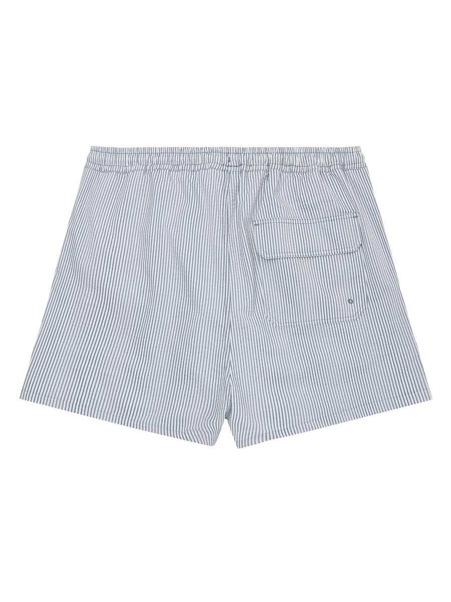 Marlowe Nature Seersucker Swimshorts red stripe Bio-Baumwolle