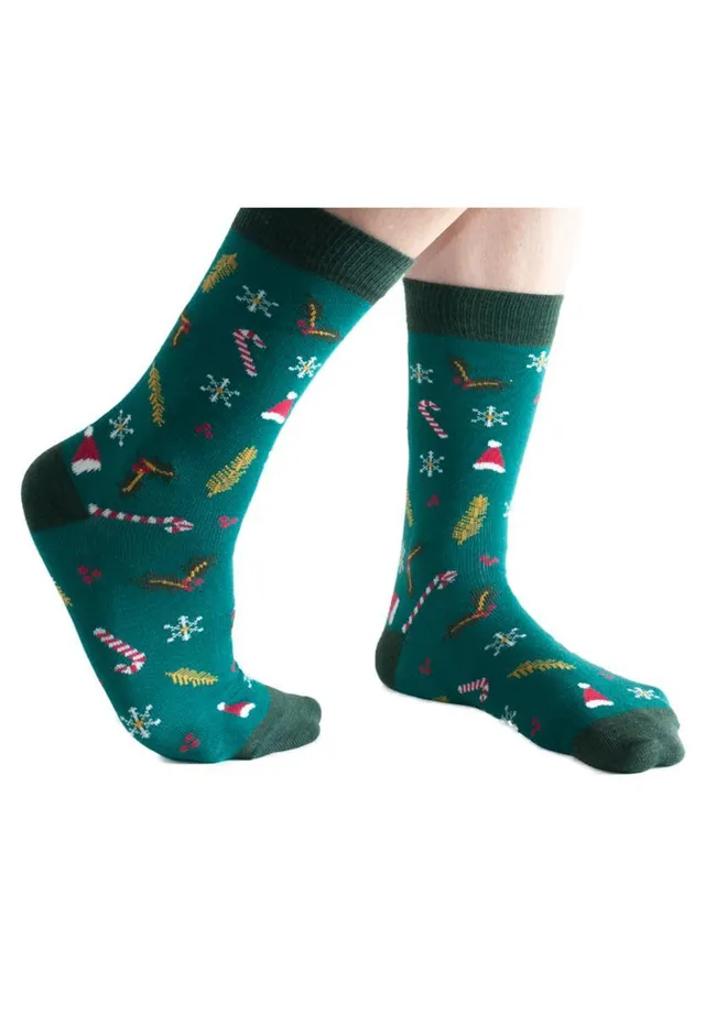 marlowe nature Xmas Socken teal Bambus 36-40