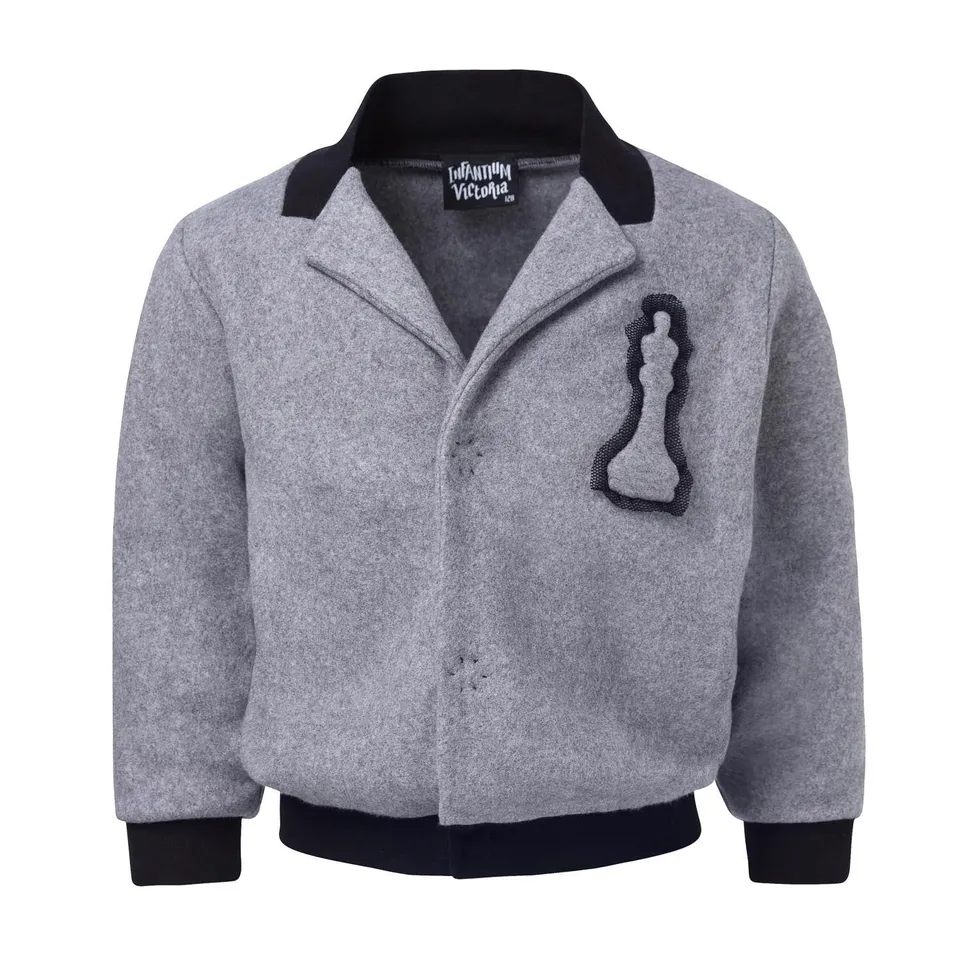 Infantium Victoria Grey Fleece Blazer Kinderjacke 128 Grau Baumwolle