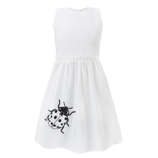 Infantium Victoria White Dress Kleid Weiß 104 Marienkäfer Bio