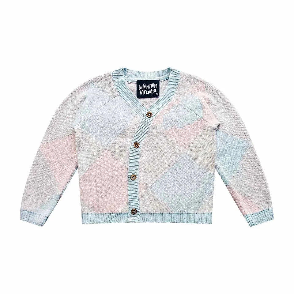 Infantium Victoria Baby Cardigan hellblau rosa Bio 68