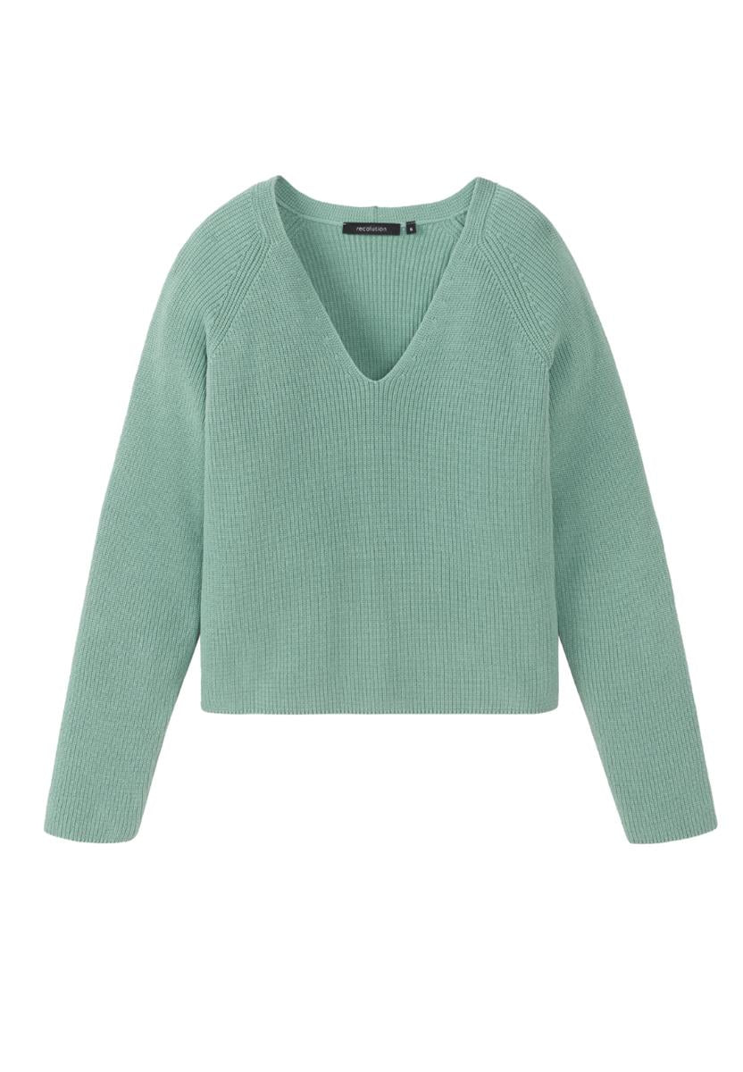 marlowe nature Arugula Pullover schwarz S Bio-Baumwolle V-Ausschnitt
