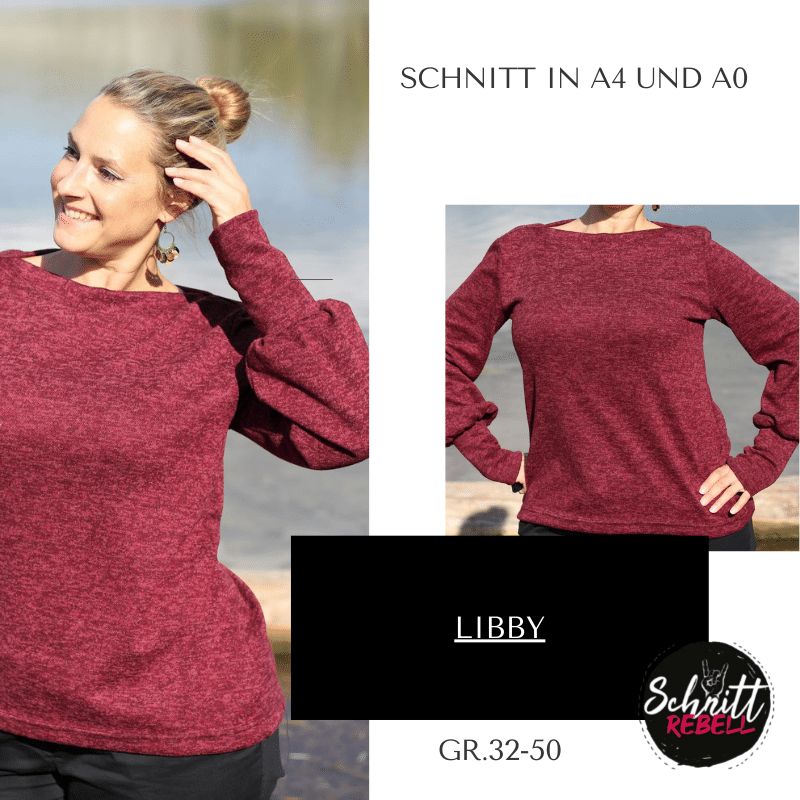 Schnittrebell Libby Pullover Ebook Gr.32-50 Ballonarmel