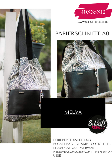 Schnittrebell Melva 40x35x10 Papierschnitt Bucket Bag Tasche