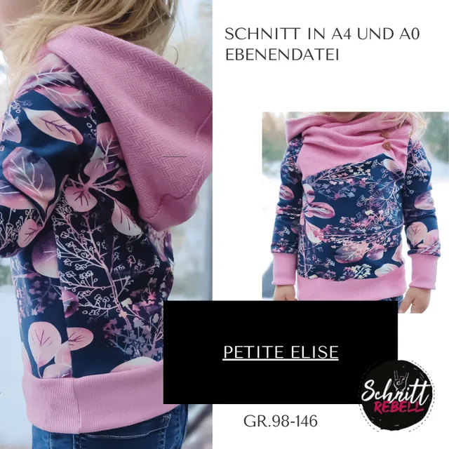 Schnittrebell Petite Elise Ebook Hoodie Schnittmuster Gr.98-146