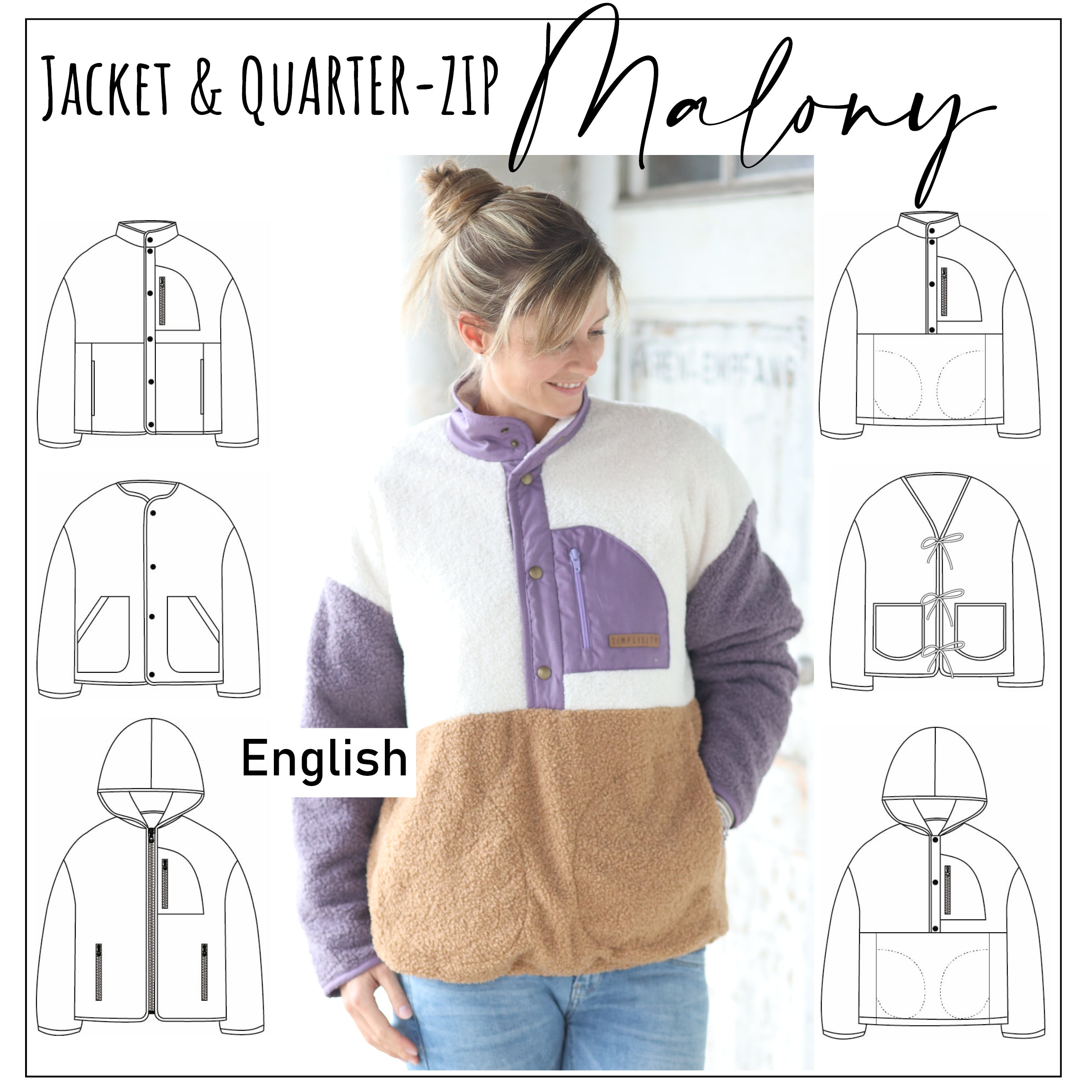 Moeve Design Maloney Jacke Schnittmuster Damen 32-52 mit Kapuze