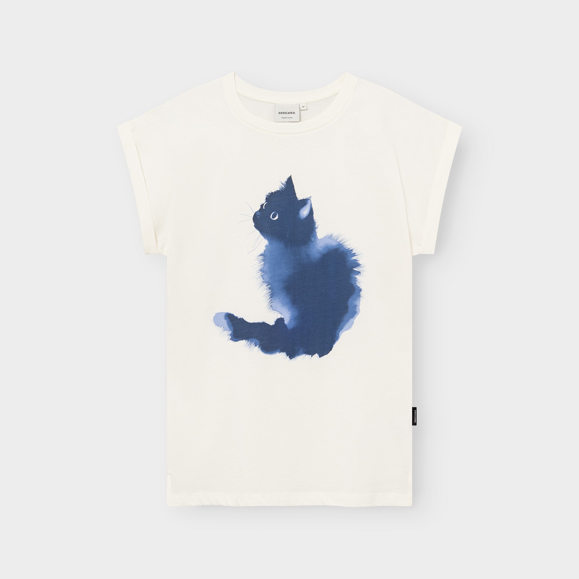 marlowe nature Visby Watercolor Cat T-Shirt whisper white