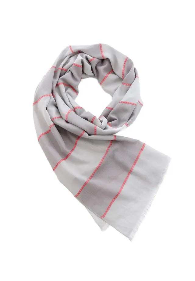 marlowe nature Big Stripes Schal grau/rosa Bio 70x200