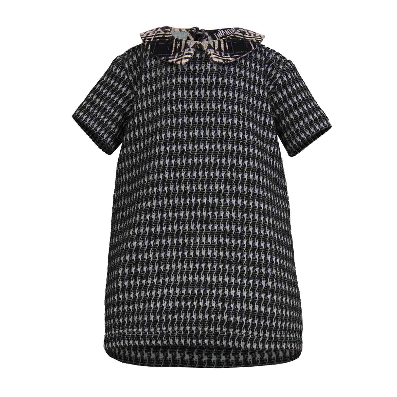 Infantium Victoria Dresses Babykleid Hahnentritt schwarz-blau Baumwolle