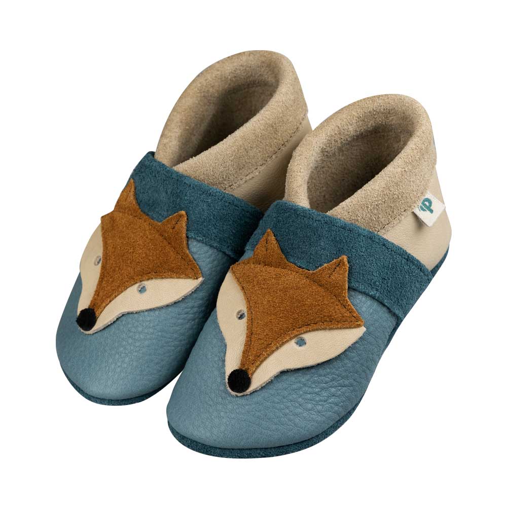 Pantolinos Fuchs Barfußschuhe Naturleder Tiermotiv