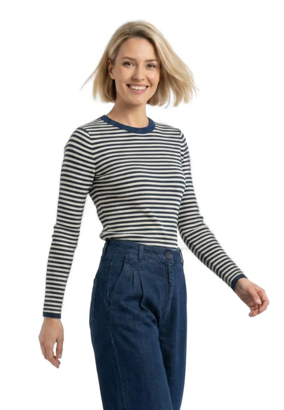 marlowe nature Julia Classic Stripe Pullover naval academy Bio-Baumwolle