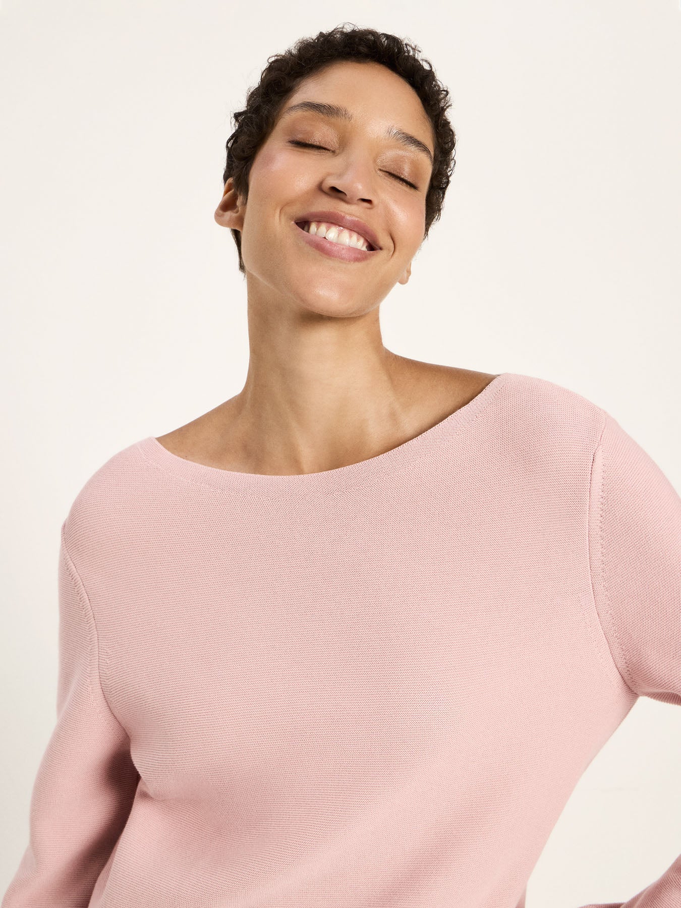 Marlowe Nature U-Boot Pullover Bio-Baumwolle rose