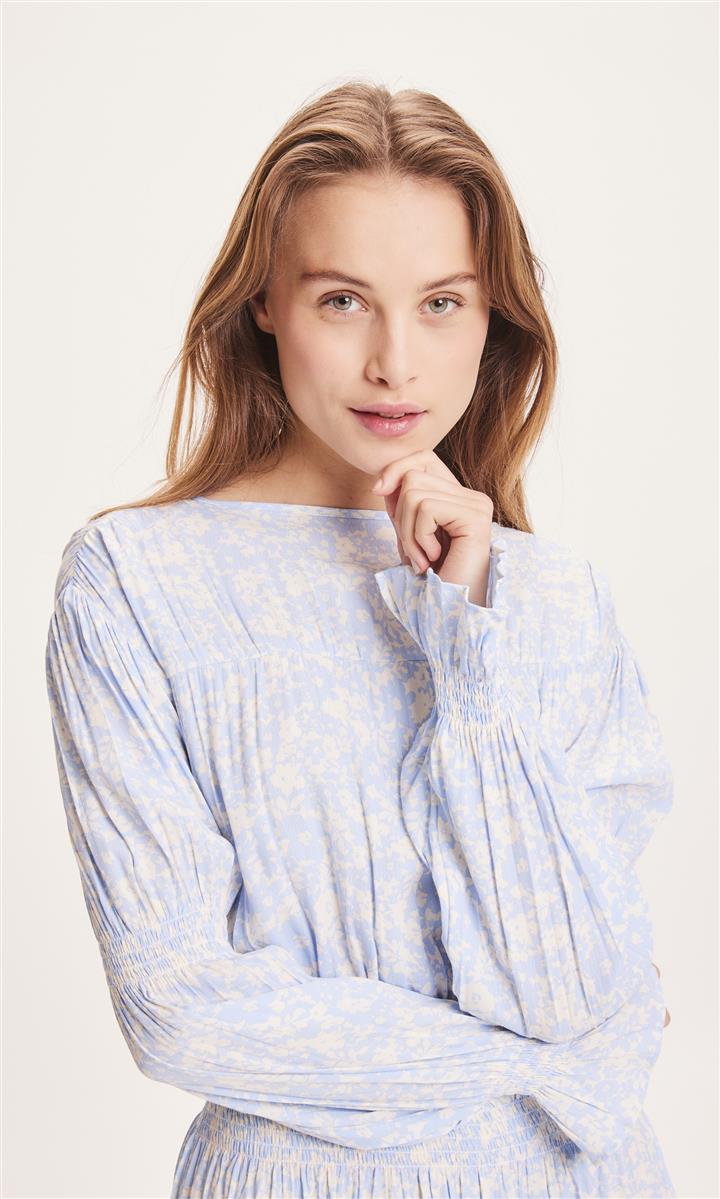 marlowe nature Kleider Fleur Smock Maxi Flower Dress blau M Viskose