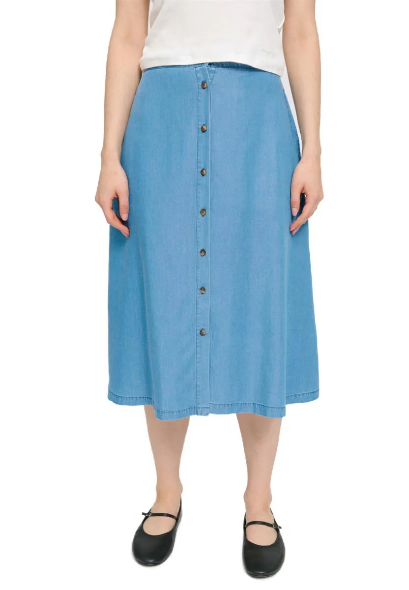 marlowe nature Röcke Tencel Midi Skirt Jeansrock dark blue wash
