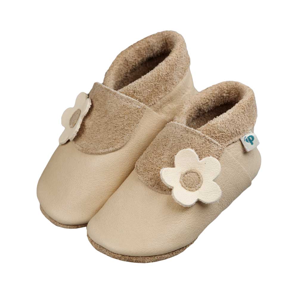 Pantolinos Flair Blume Krabbelschuhe Leder Rosa