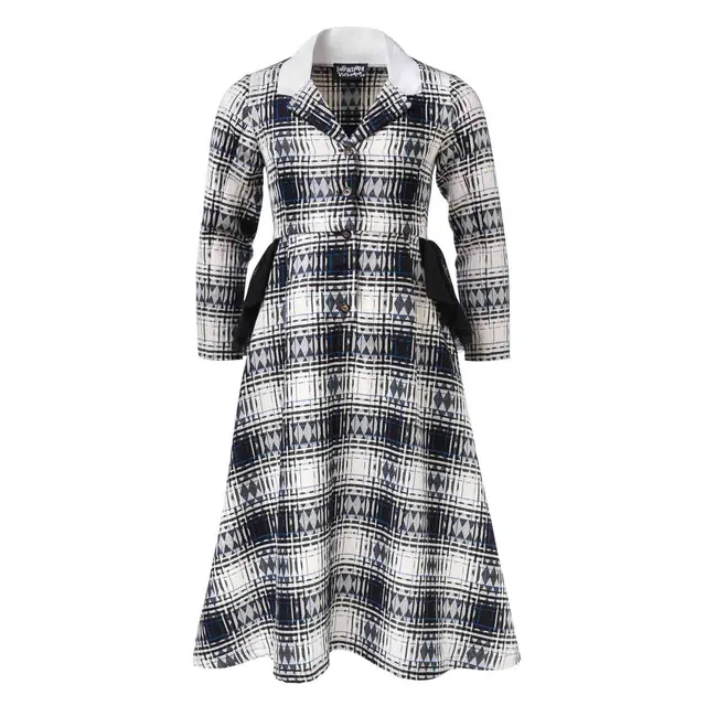 Infantium Victoria Tartan Bustle Dress Kleid Grau Baumwolle