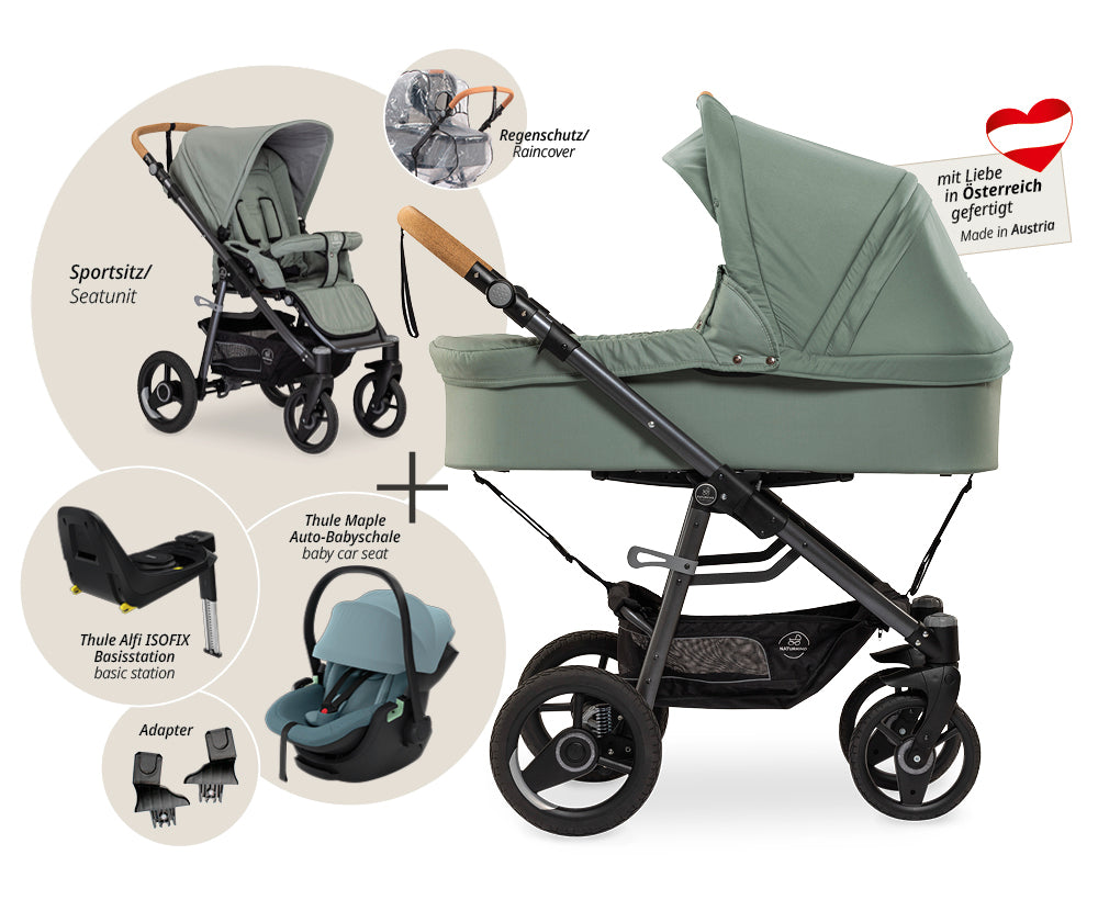 Naturkind Lux Evo 4in1 Kinderwagen Max Thule Maple