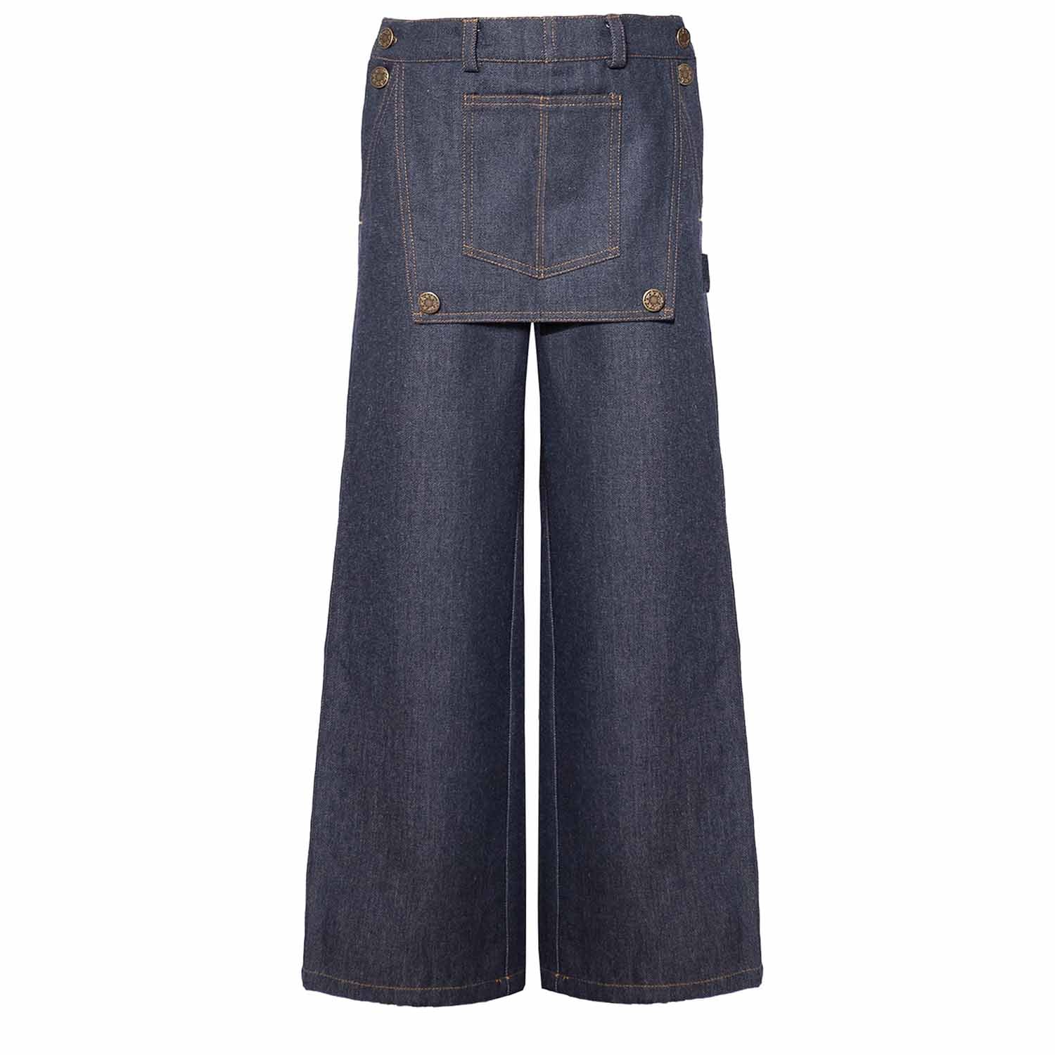 Infantium Victoria Flare Jeans Hose blau mit Klappe