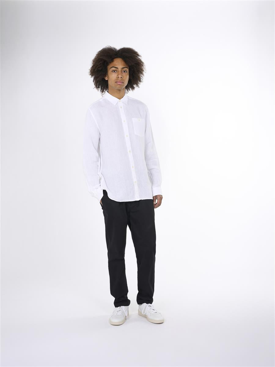 marlowe nature Custom Fit Linen Shirt bright white Leinen