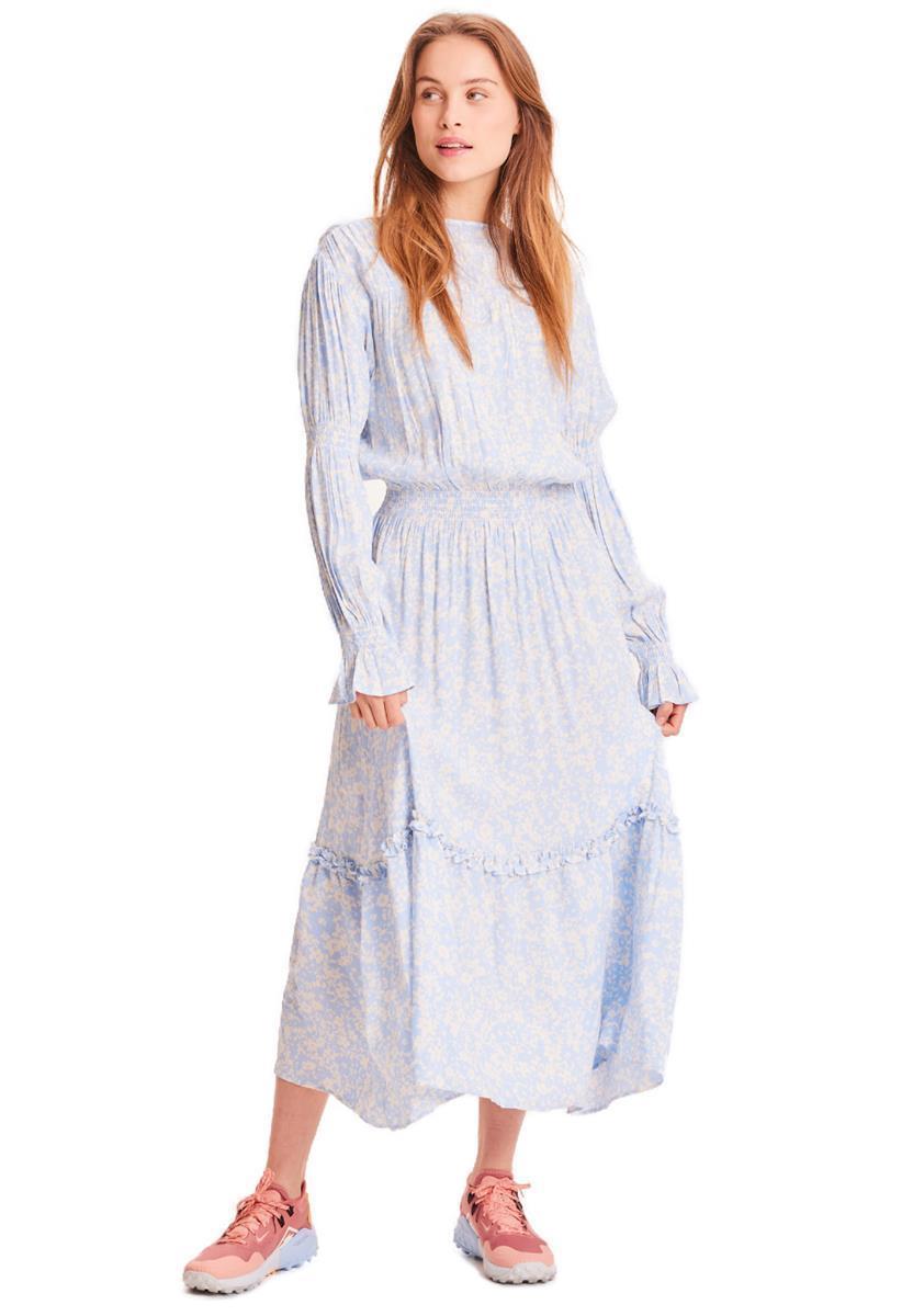 marlowe nature Kleider Fleur Smock Maxi Flower Dress blau M Viskose