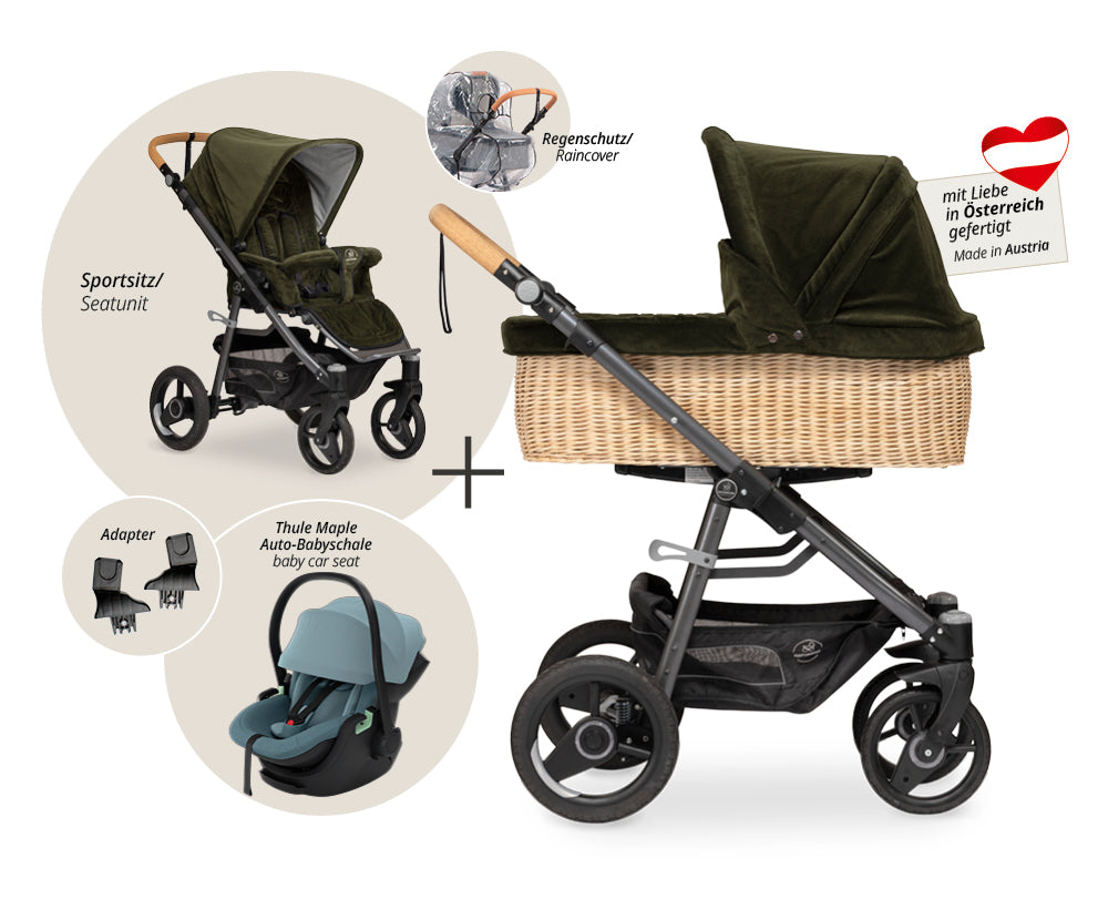 Naturkind Lux Evo 3in1 Kinderwagen mit Babykorb