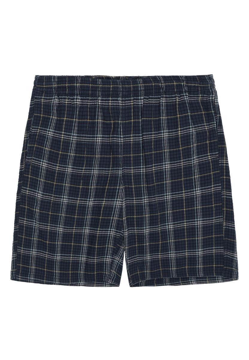 Marlowe Nature Fig Checkered Shorts Shorts blue check Bio-Baumwolle