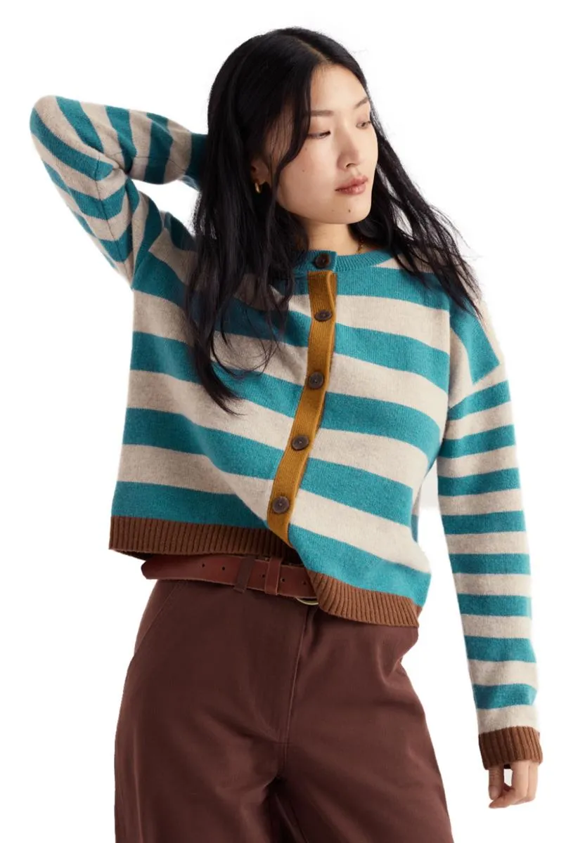 marlowe nature Pinwell Cardigan Strickjacke fern moss Wolle