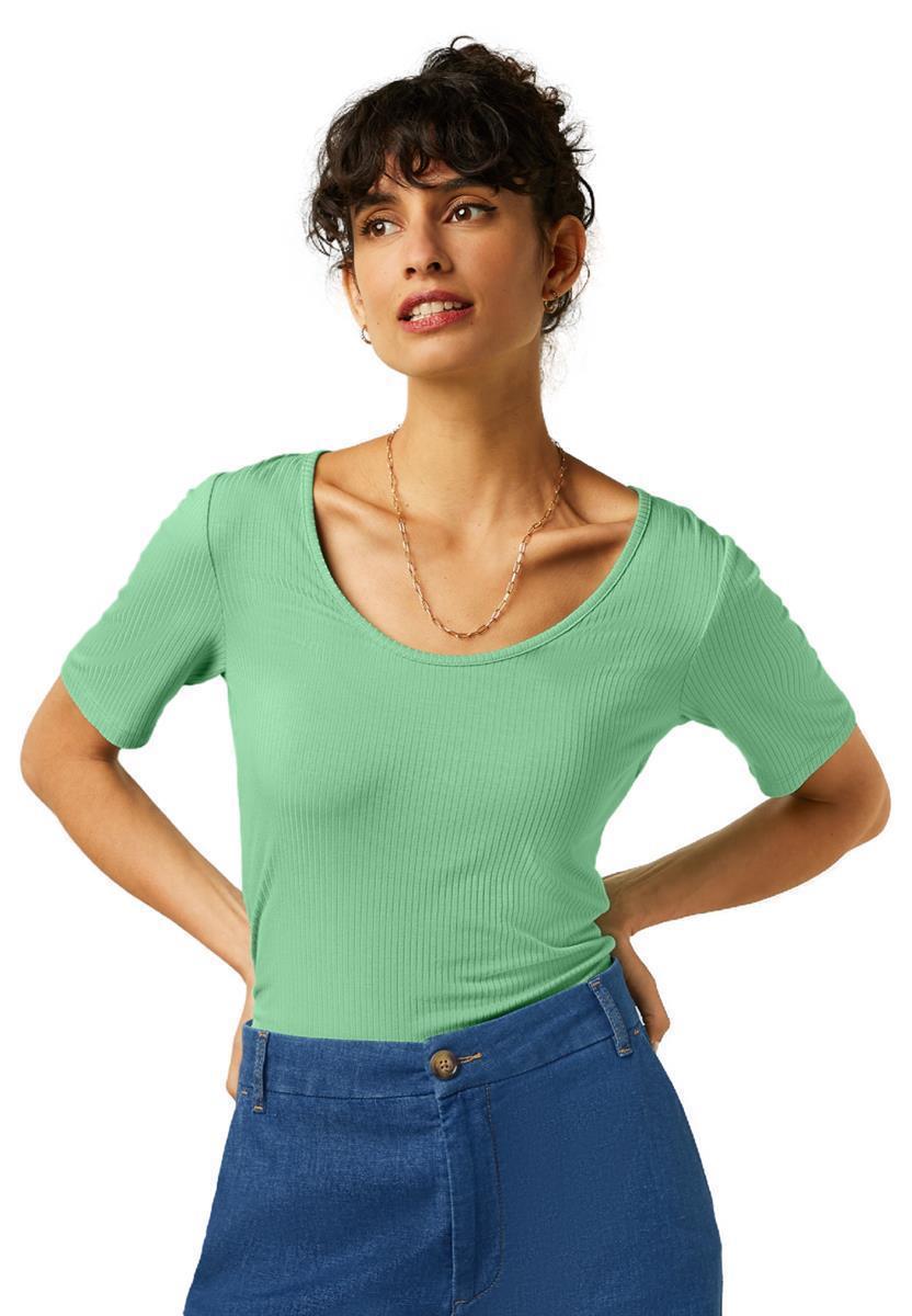 marlowe nature Shirts Carice Top Uni Rib Shirt minty meadow