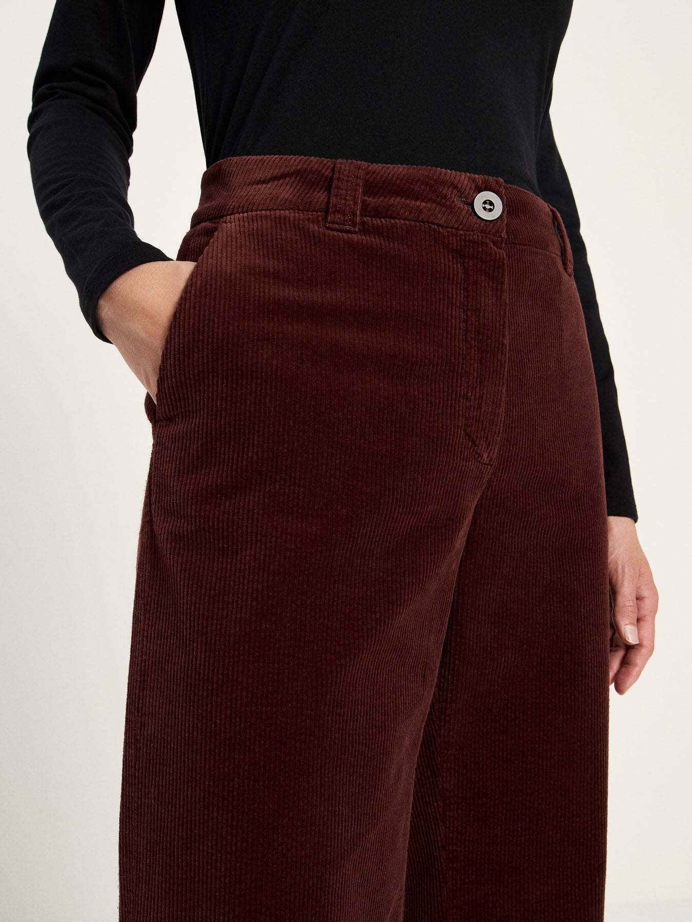 marlowe nature Kord Marlenehose Cordhose bitter chocolate Bio