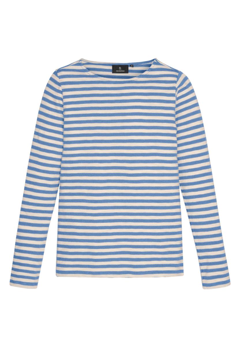 marlowe nature Iris Stripes Longsleeve dark plum Bio-Baumwolle Streifen