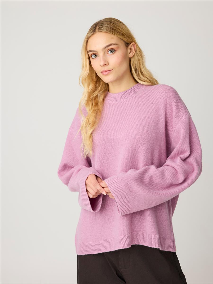 Marlowe Nature Lambswool Crew Neck Pullover dark grey melange