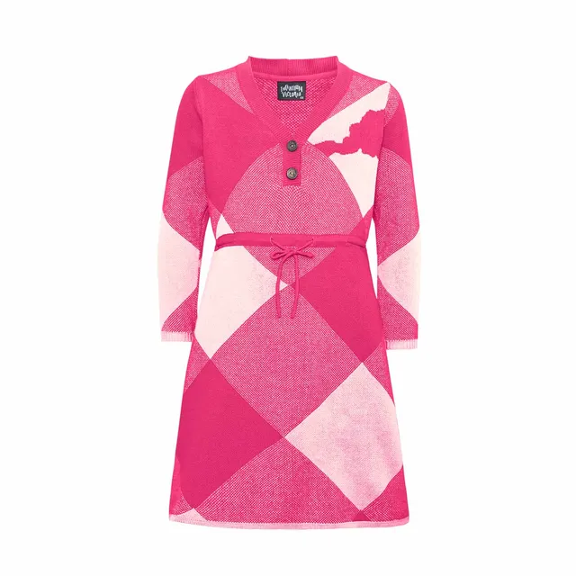 Infantium Victoria Dresses Sweaterkleid Rosa-Weiß 128 Bio
