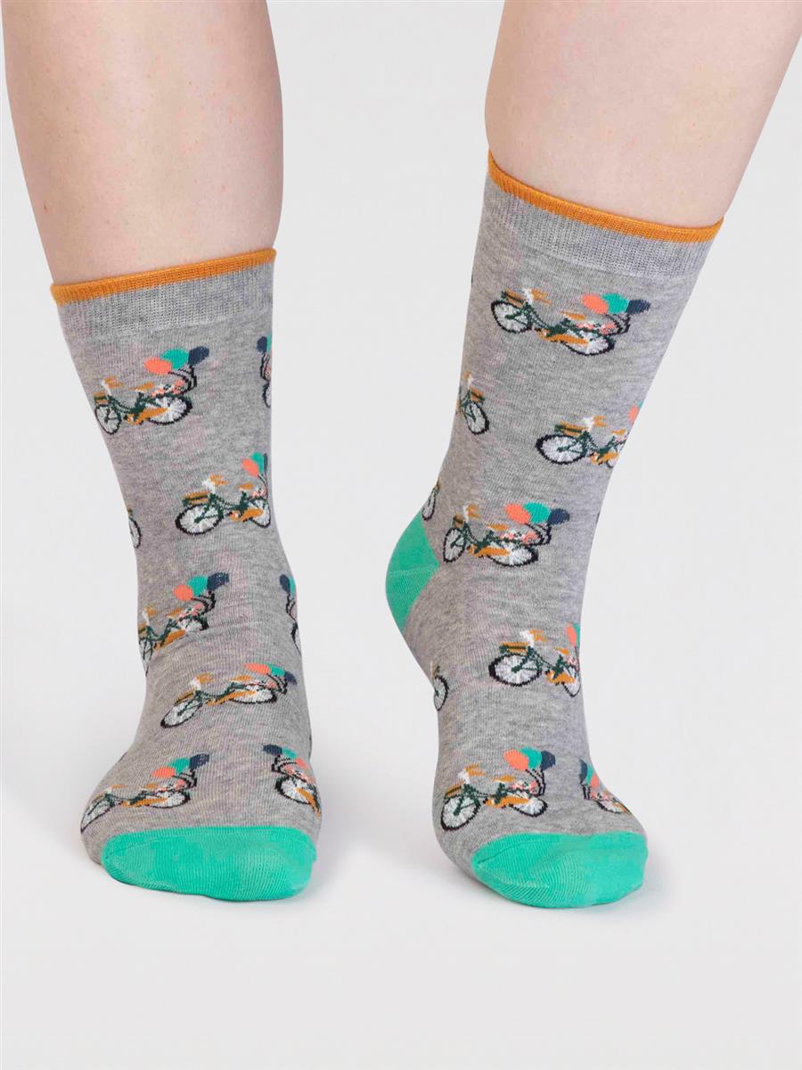 Thought Akia Bike Socks Bio-Socken grey marle 37-41